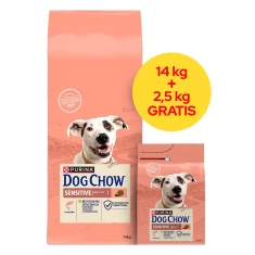 Сухой корм для собак Purina Dog Chow Sensitive с лососем 14 кг + 2,5 кг (8445291655249)