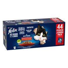 Вологий корм для котів Purina Felix Fantastic з яловичиною в желе 44 шт x 85 г (8445292246866)