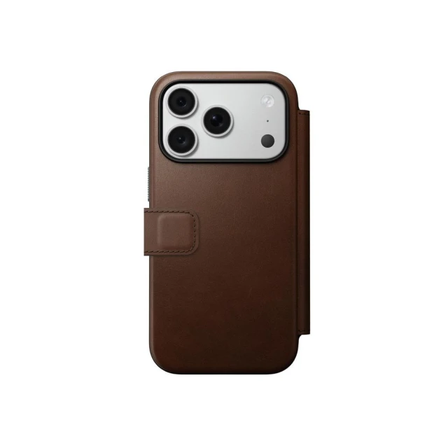Чохол Nomad Modern Leather Folio ECCO Leather для iPhone 18 Pro | 17 Pro Brown with MagSafe (855848009087)