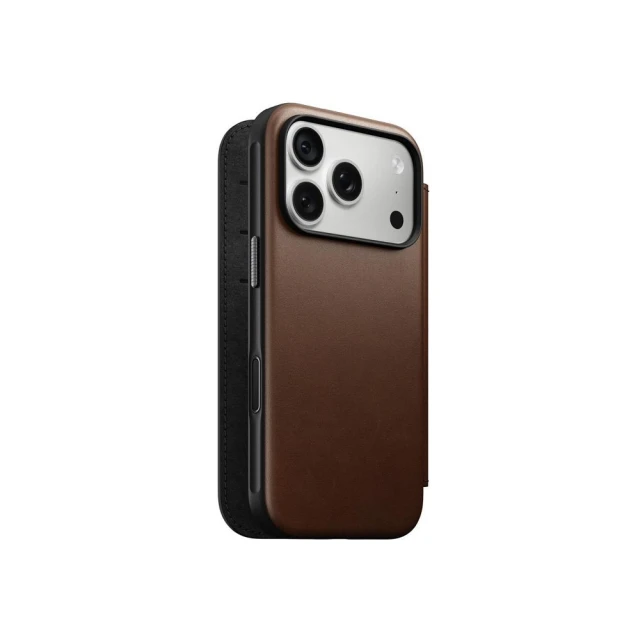 Чохол Nomad Modern Leather Folio ECCO Leather для iPhone 18 Pro | 17 Pro Brown with MagSafe (855848009087)