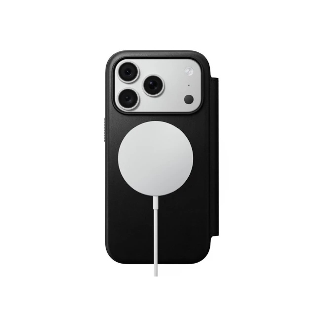 Чохол Nomad Modern Leather Folio ECCO Leather для iPhone 18 Pro | 17 Pro Black with MagSafe (855848009094)