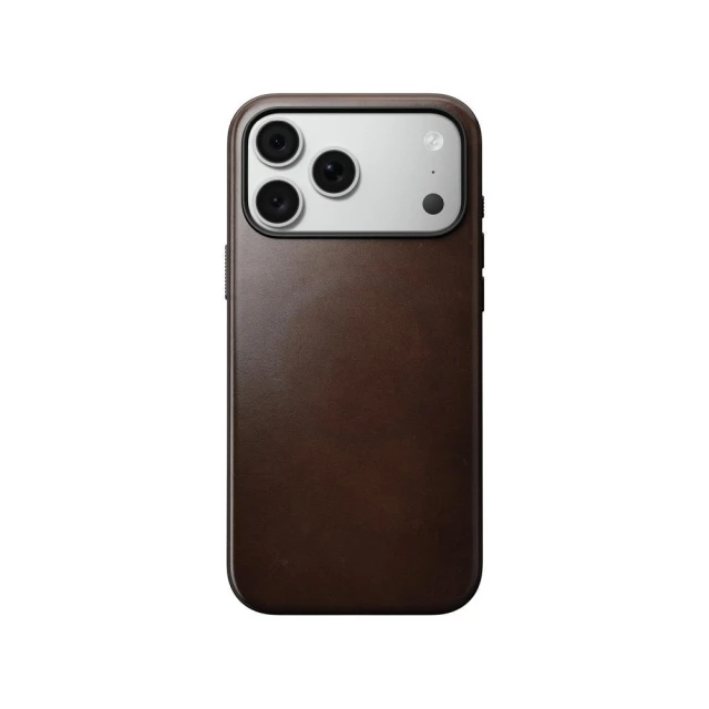 Чохол Nomad Modern Leather Case Horween Leather для iPhone 18 Pro Max | 17 Pro Max Rustic Brown with MagSafe (855848009117)