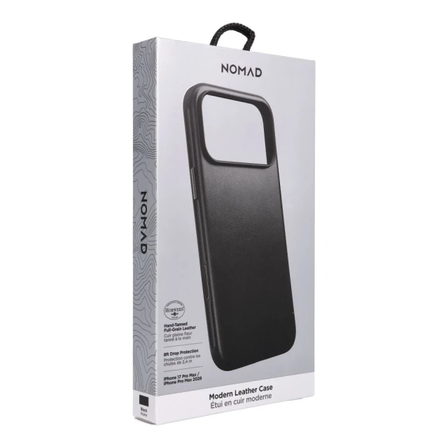 Чохол Nomad Modern Leather Case Horween Leather для iPhone 18 Pro Max | 17 Pro Max Black with MagSafe (855848009186)