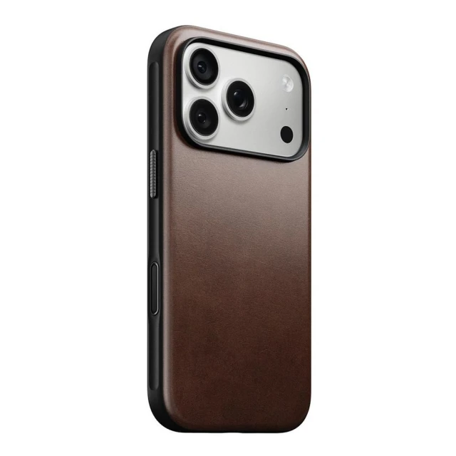 Чохол Nomad Modern Leather Case Horween Leather для iPhone 18 Pro | 17 Pro Rustic Brown with MagSafe (855848009193)