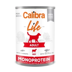 Вологий корм для собак Calibra Life Adult з яловичиною і морквою 400 г (8594062080152)