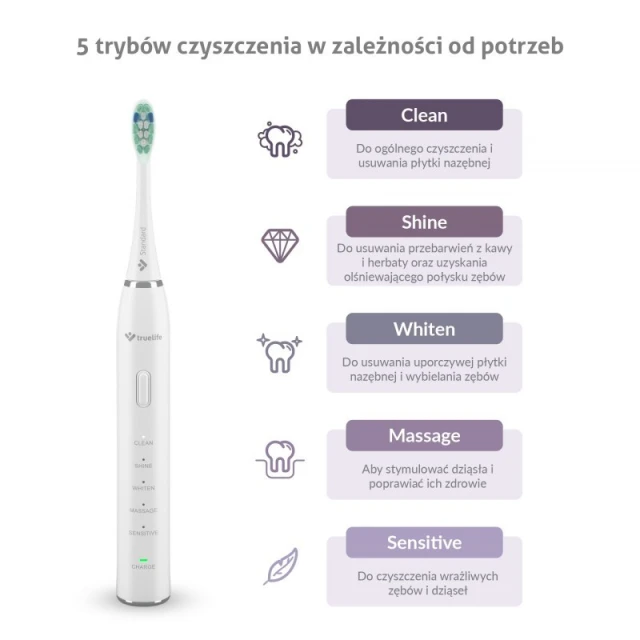Електрична зубна щітка Truelife SonicBrush Clean30 White (8594175359268)