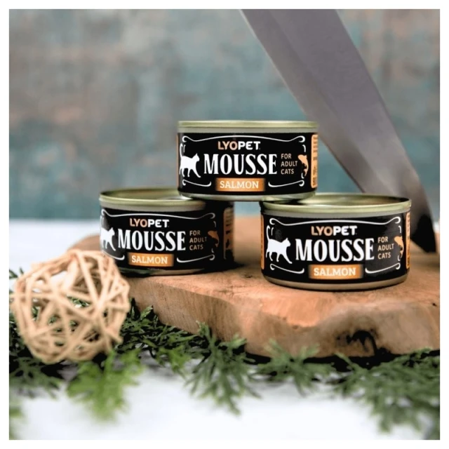 Вологий корм для котів Lyopet Mousse з лососем 90 г (8594216541850)