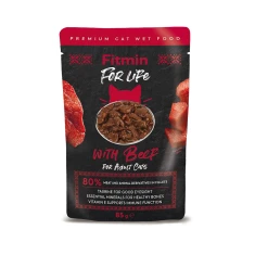 Вологий корм для дорослих котів Fitmin Cat For Life Adult з яловичиною 85 г (8595237015160)