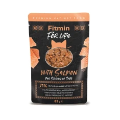 Вологий корм для стерилізованих котів Fitmin Cat For Life Sterilized з лососем 85 г (8595237015184)