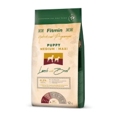 Сухий корм для цуценят середніх і великих порід Fitmin Medium Maxi Puppy з ягням та яловичиною 12 кг (8595237033270)