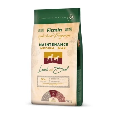 Сухий корм для дорослих собак середніх і великих порід Fitmin Medium Maxi Maintenance з ягням та яловичиною 12 кг (8595237033324)