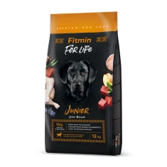 Сухий корм для цуценят великих порід Fitmin For Life Junior Large Breeds з куркою, свининою та яловичиною 12 кг (8595237034086)