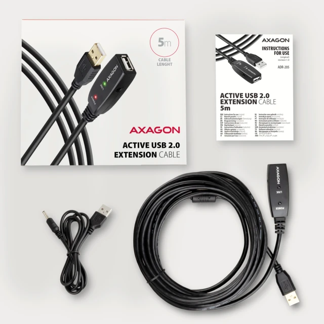 Кабель-подовжувач Axagon USB-A to USB-A (8595247902320)