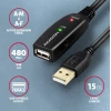 Кабель-удлинитель Axagon USB-A to USB-A 15 м (8595247902344)