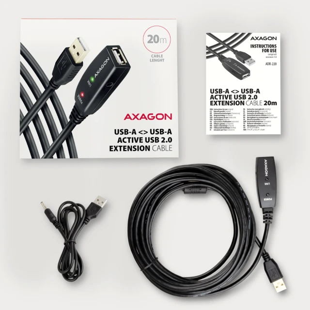 Кабель-подовжувач Axagon USB-A to USB-A (8595247902351)