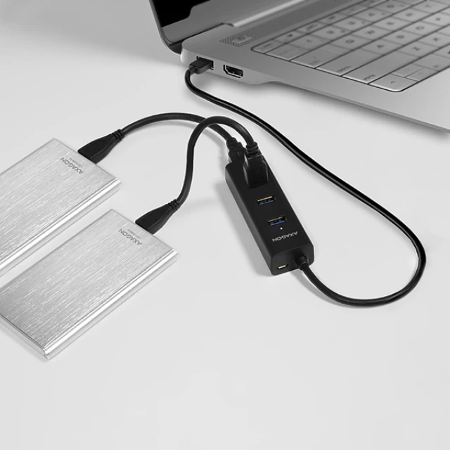 USB-хаб Axagon HUE-S2B 4 порти USB 3.0 з швидкою зарядкою (8595247903525)