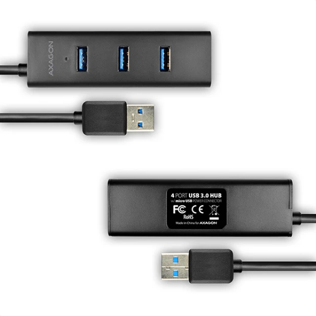 USB-хаб Axagon HUE-S2B 4 порти USB 3.0 з швидкою зарядкою (8595247903525)