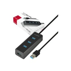 USB-хаб Axagon HUE-S2BL USB 3.0 2 порта с функцией зарядки Blue (8595247903532)