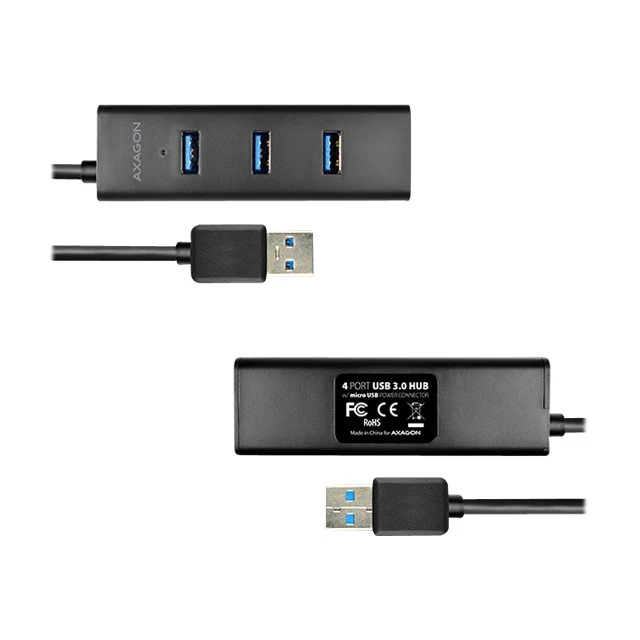 USB-хаб Axagon HUE-S2BL USB 3.0 2 порти з функцією зарядки Blue (8595247903532)