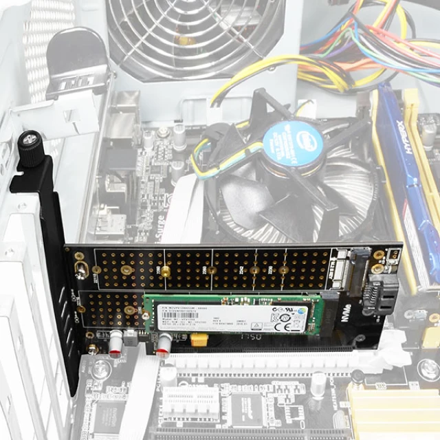 PCI-Express адаптер Axagon PCEM2-D x4 для двох M.2 SSD (8595247903846)