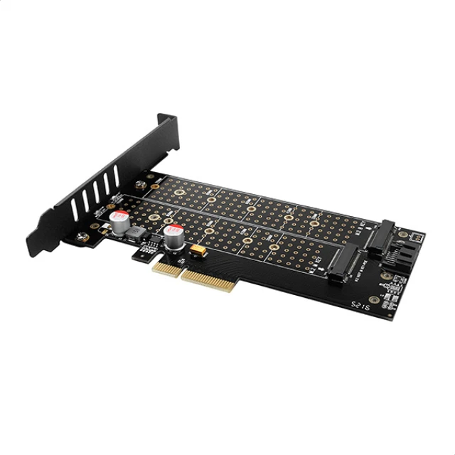 PCI-Express адаптер Axagon PCEM2-D x4 для двох M.2 SSD (8595247903846)