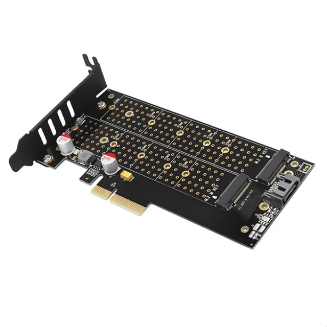 PCI-Express адаптер Axagon PCEM2-D x4 для двох M.2 SSD (8595247903846)
