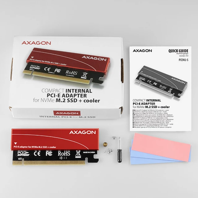 PCI-Express адаптер Axagon PCEM2-S x16 для NVMe M.2 SSD (8595247903983)