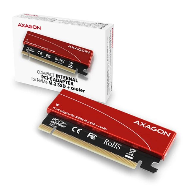 PCI-Express адаптер Axagon PCEM2-S x16 для NVMe M.2 SSD (8595247903983)