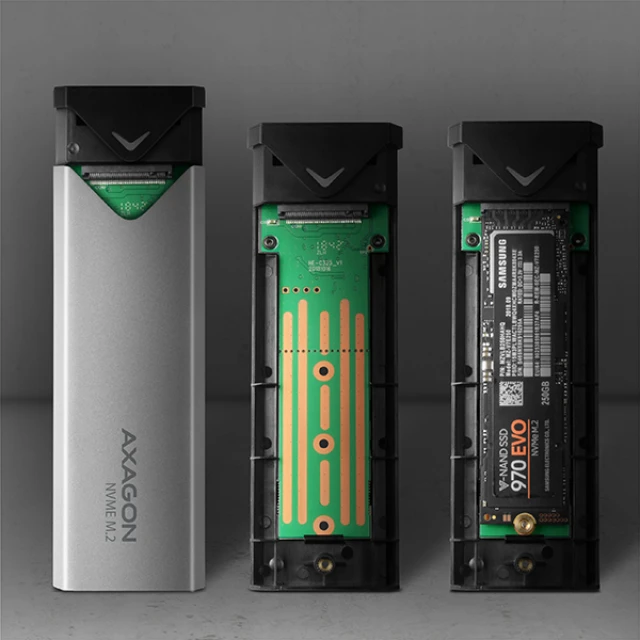 Зовнішній бокс Axagon USB-C металевий для M.2 NVMe SSD 42-80 мм (8595247904287)