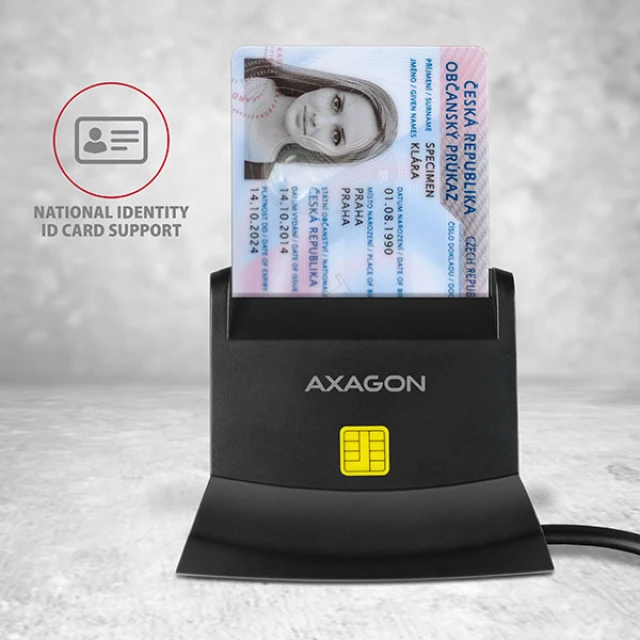 Кардрідер Axagon USB універсальний настільний Smart/ID SD/microSD/SIM CRE-SM2 (8595247904300)