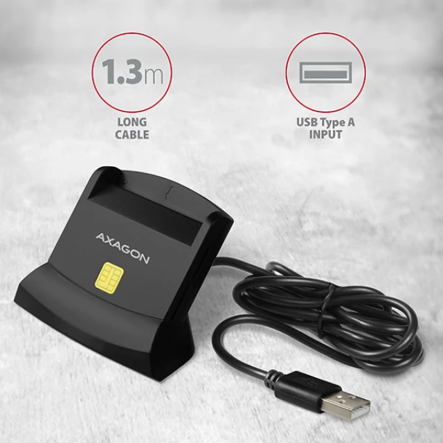 Кардрідер Axagon USB універсальний настільний Smart/ID SD/microSD/SIM CRE-SM2 (8595247904300)
