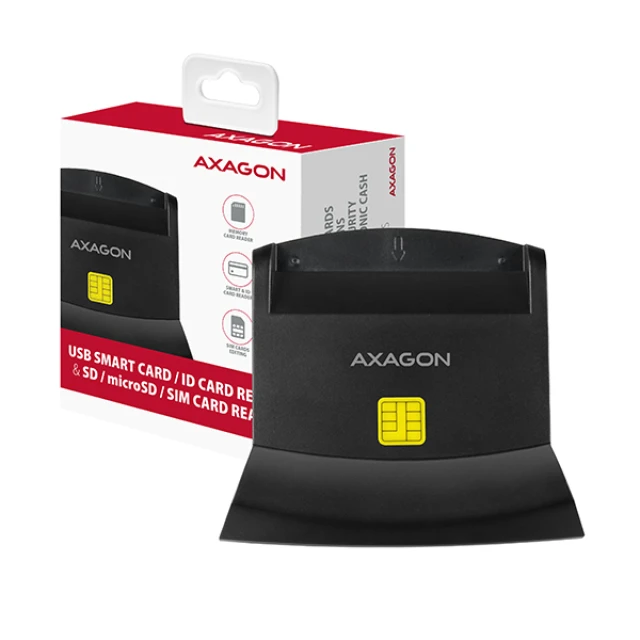 Кардрідер Axagon USB універсальний настільний Smart/ID SD/microSD/SIM CRE-SM2 (8595247904300)