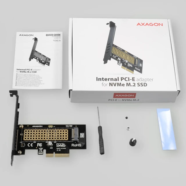 Адаптер Axagon PCI-Express x4 для NVMe M.2 SSD PCEM2-N (8595247904331)