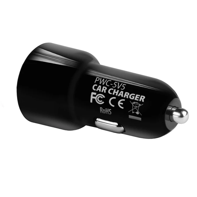 Автомобільний зарядний пристрій Axagon PWC-5V5 24 Вт 2 порти USB (8595247904355)