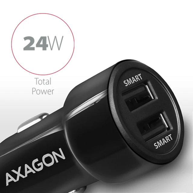 Автомобільний зарядний пристрій Axagon PWC-5V5 24 Вт 2 порти USB (8595247904355)