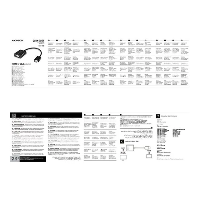 Відеоадаптер Axagon RVH-VGN HDMI — VGA 0,15 м (8595247904393)