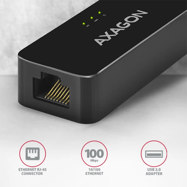 Мережевий адаптер Axagon ADE-XR USB 2.0 Ethernet 10/100 Мбіт (8595247904430)