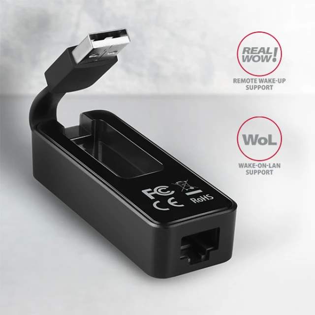 Мережевий адаптер Axagon ADE-XR USB 2.0 Ethernet 10/100 Мбіт (8595247904430)