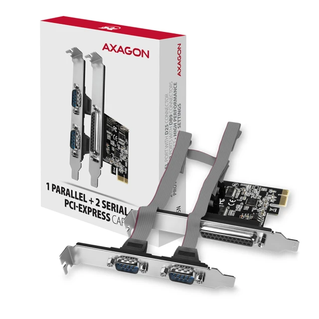 PCI-Express карта Axagon PCEA-PSN з одним паралельним і двома послідовними портами 250 кбіт/с (8595247905390)