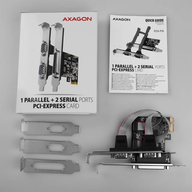 PCI-Express карта Axagon PCEA-PSN з одним паралельним і двома послідовними портами 250 кбіт/с (8595247905390)