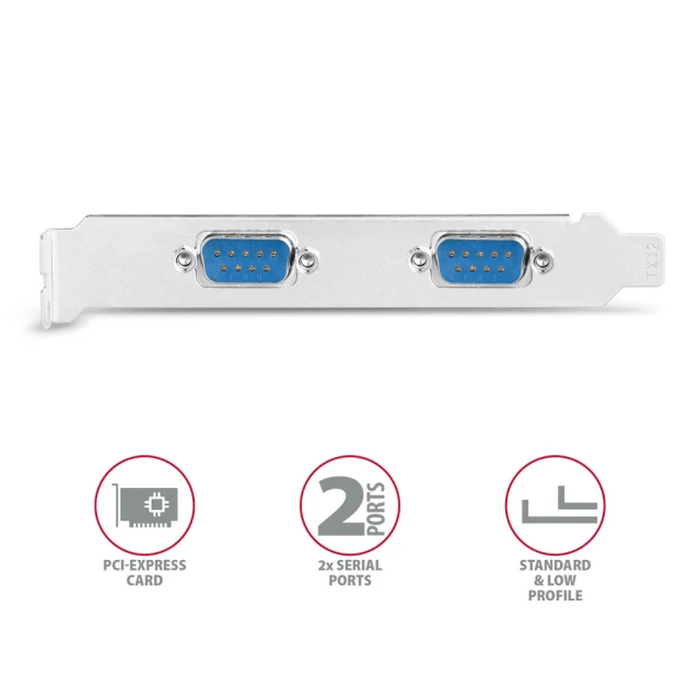 PCI-Express карта Axagon PCEA-S2N з двома послідовними портами 250 кбіт/с (8595247905406)