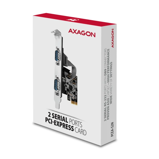 PCI-Express карта Axagon PCEA-S2N з двома послідовними портами 250 кбіт/с (8595247905406)