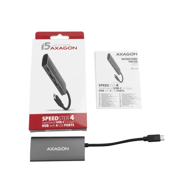 USB-хаб Axagon HMC-4G2 SuperSpeed USB-C 10Gbps SPEEDSTER 4 (8595247905437)