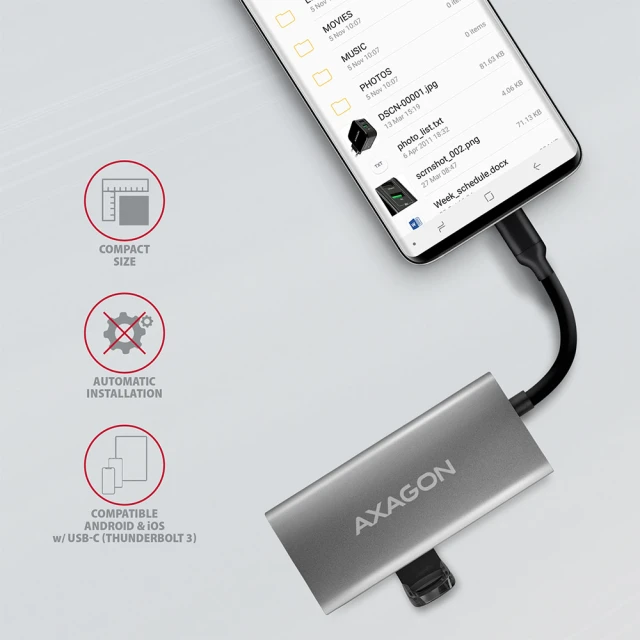 USB-хаб Axagon HMC-4G2 SuperSpeed USB-C 10Gbps SPEEDSTER 4 (8595247905437)
