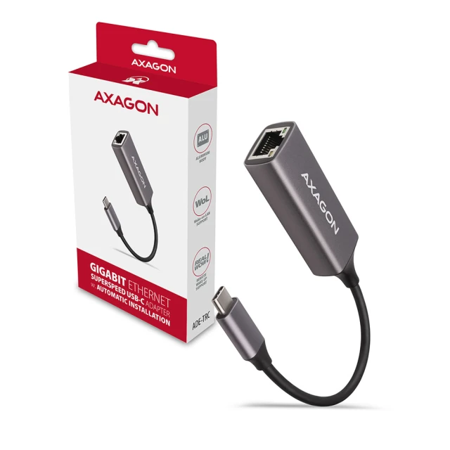 Мережевий адаптер Axagon ADE-TRC USB-C 3.2 Gen 1 Gigabit Ethernet 10/100/1000 Мбіт (8595247905574)