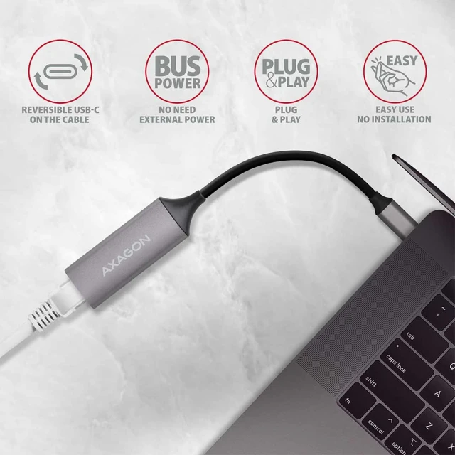 Мережевий адаптер Axagon ADE-TRC USB-C 3.2 Gen 1 Gigabit Ethernet 10/100/1000 Мбіт (8595247905574)