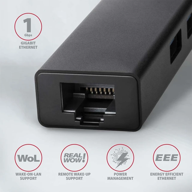 USB-хаб Axagon HMA-GL3A SuperSpeed USB-A з Gigabit LAN (8595247905598)