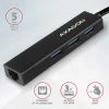 USB-хаб Axagon HMA-GL3A SuperSpeed USB-A з Gigabit LAN (8595247905598)