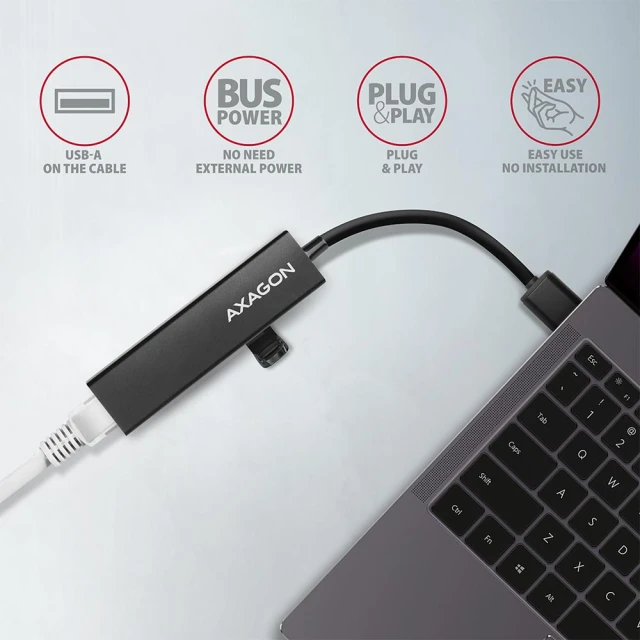 USB-хаб Axagon HMA-GL3A SuperSpeed USB-A з Gigabit LAN (8595247905598)