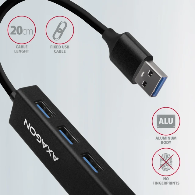USB-хаб Axagon HMA-GL3A SuperSpeed USB-A з Gigabit LAN (8595247905598)